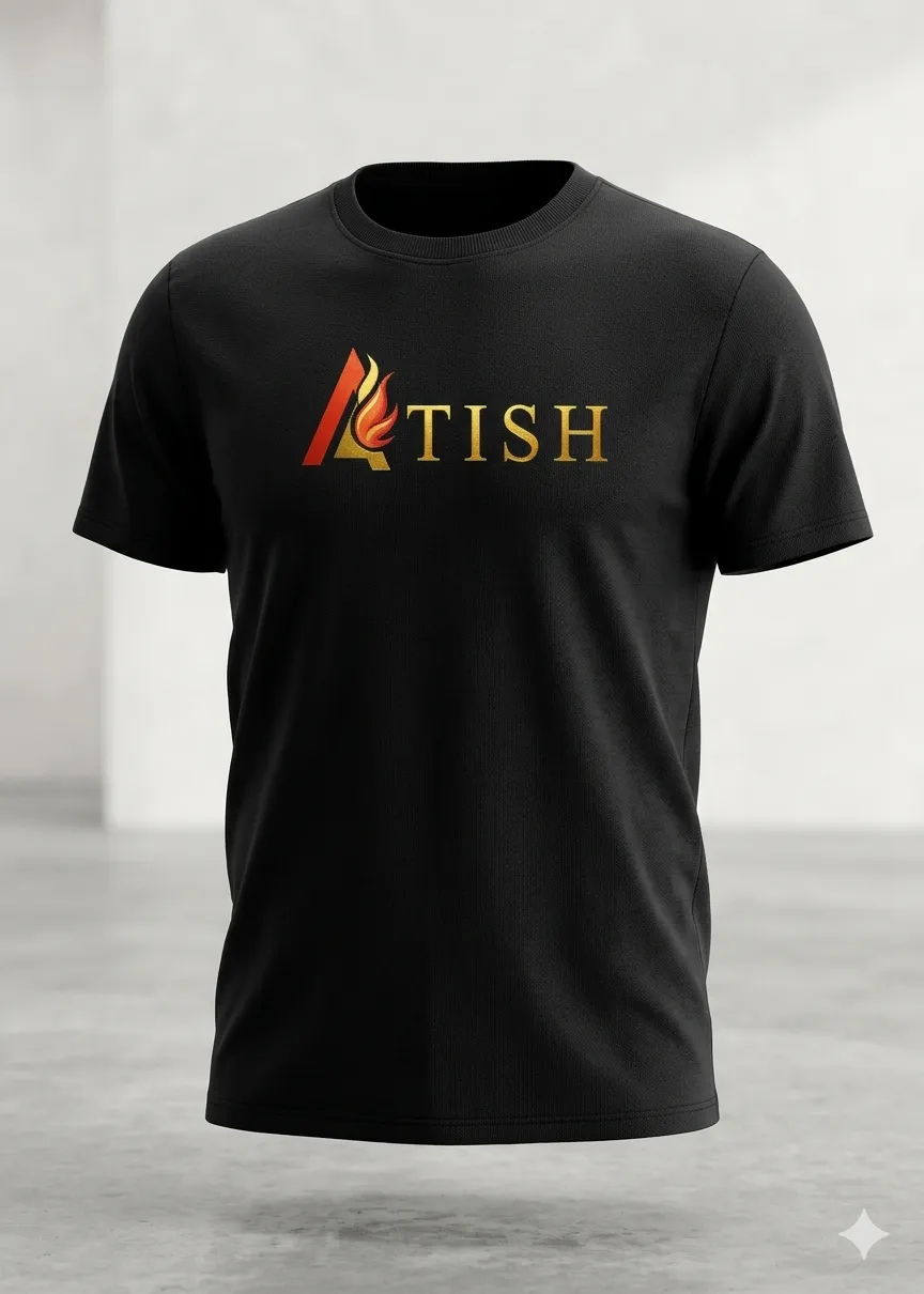 ATISH Black Signature Flame T-Shirt
