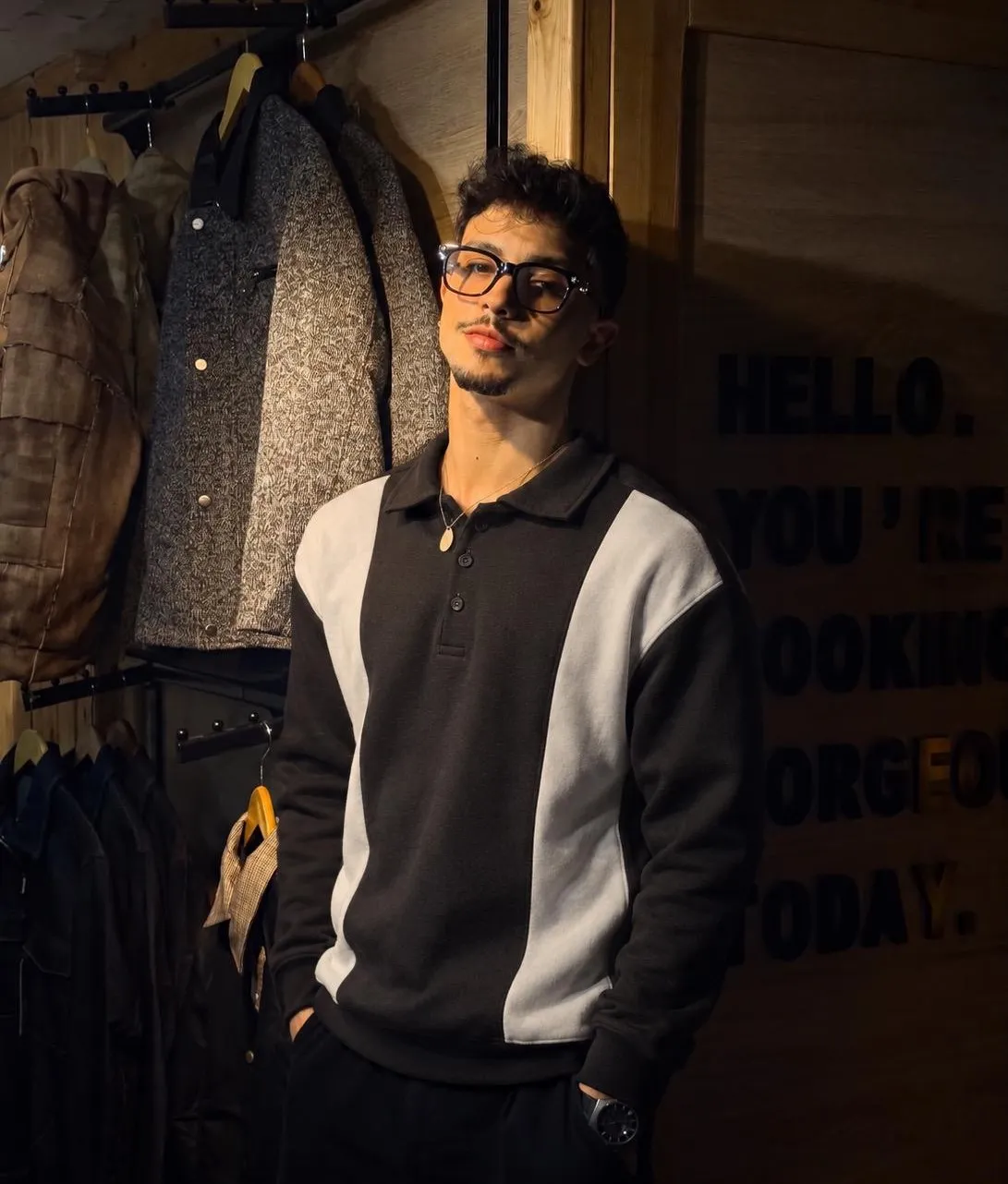 Panel Black & White Stripe Sweatshirt Pakistan 1st Streetwear Fashion 