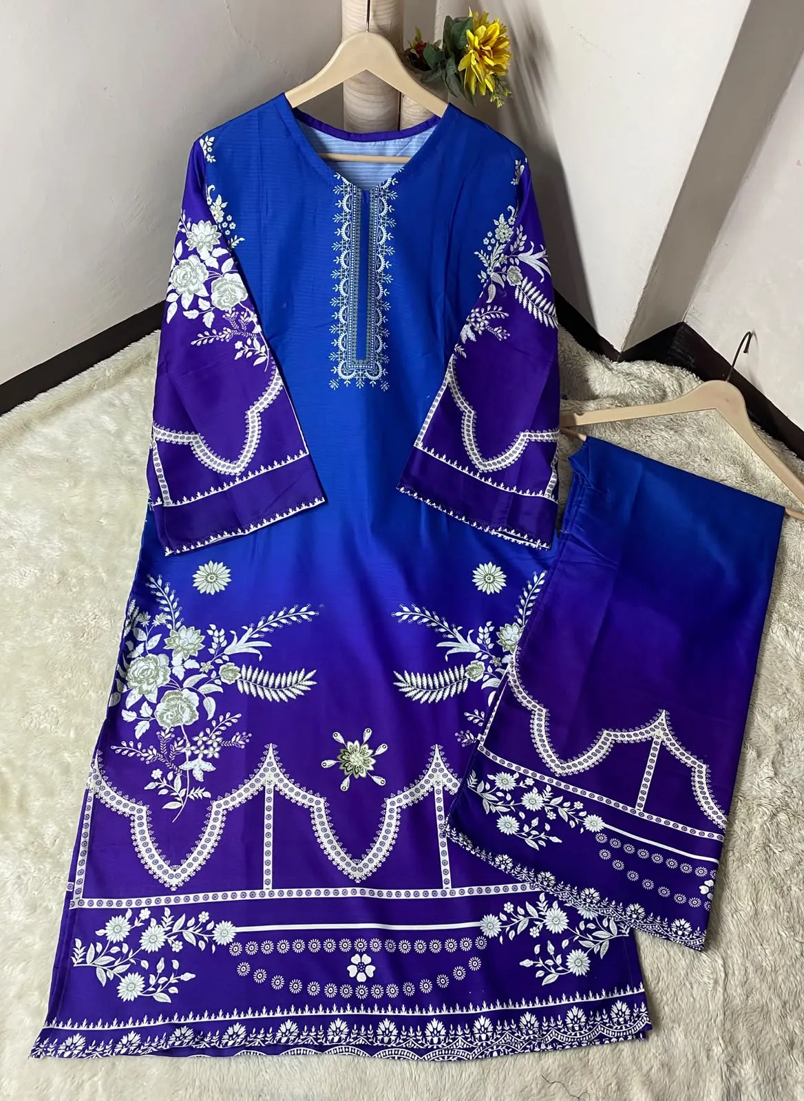 LONG PRINTED KAFTAN STYLE 2PC