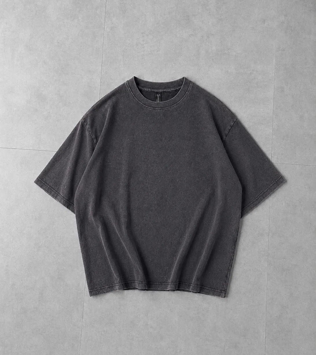 ATISH Acid Wash Drop Shoulder T-Shirt – Premium Cotton Oversized Tee (Acid Wash Charcoal)