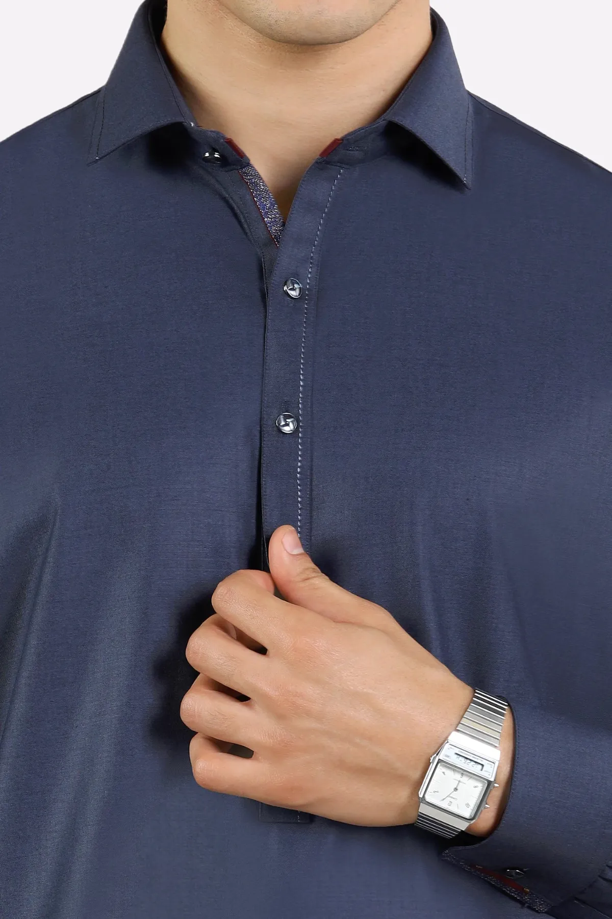 ATISH Classic Navy Blue Shalwar Kameez