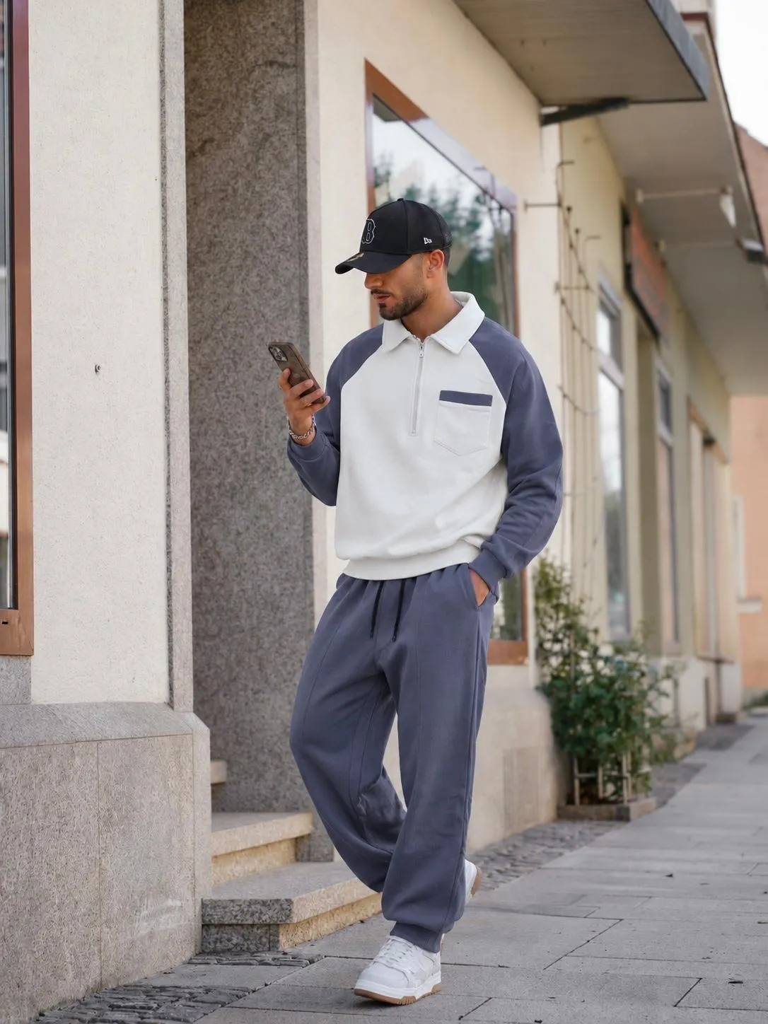 Contrast Quarter Zip Track Suit 1st Pakistani Streetwear 