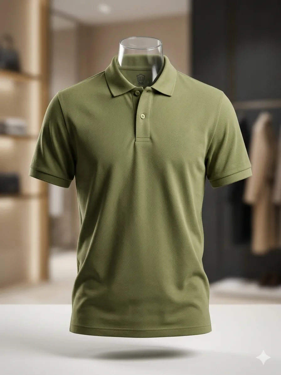 Olive Green Blanded Cotton T-Shirt