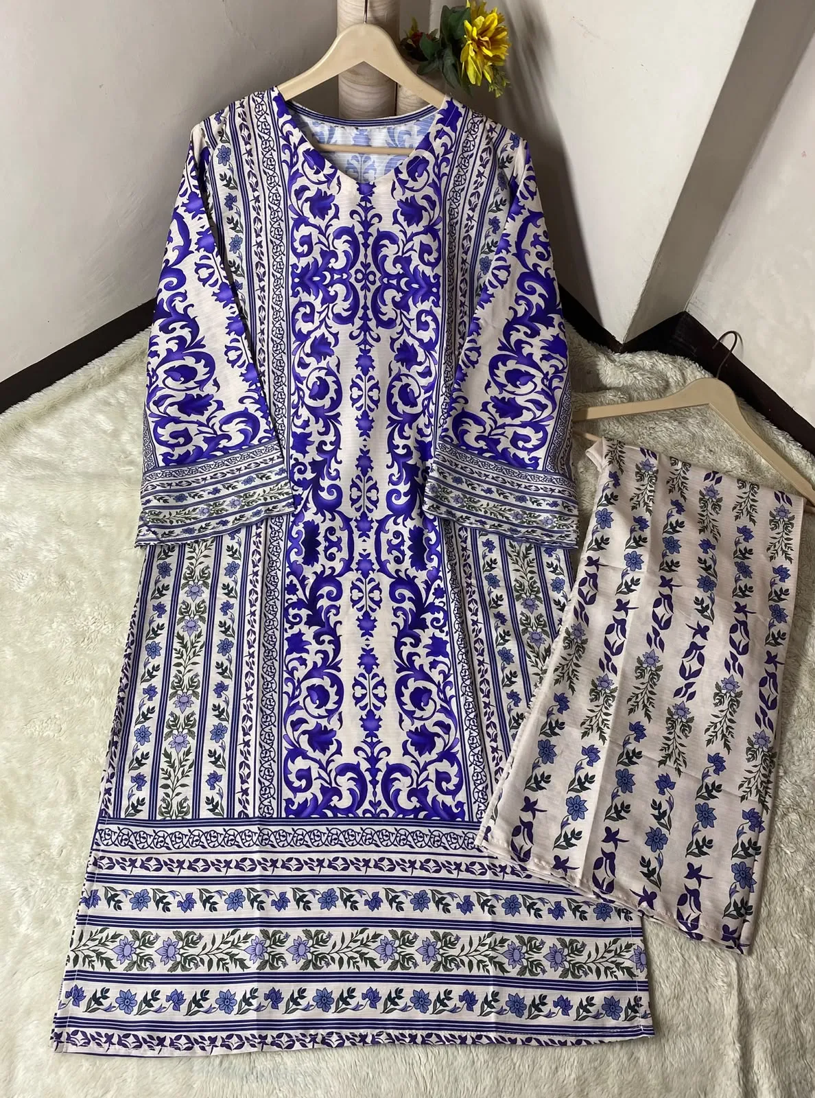 LONG PRINTED KAFTAN STYLE 2PC