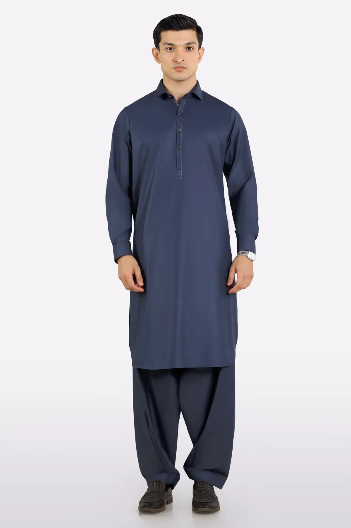 ATISH Classic Navy Blue Shalwar Kameez